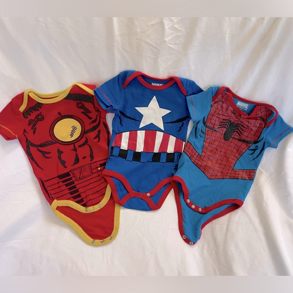 Marvel Superhero Baby Onesie Set - 3 Pack